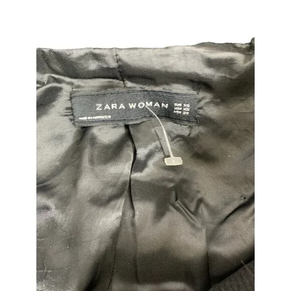 Zara Women’s Black Hooded Coat - Picture 3 of 8
